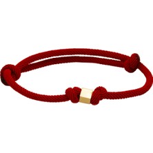 14 Ayar Küp Altınlı Kırmızı Ipli Bileklik