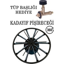 38 cm Döner Başlıklı Kadayıf Künefe Balık Pişime Ocağı Geniş Çember Tüp