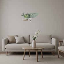 Çizgi Büyük Mavi Balina  Dekoratif Aynalı Tablo - AKMONL5653-4770