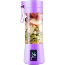 Şarjlı Portatif El Blenderi 380 ml USB Kablo Mor Renkli, Kolay Kullanım