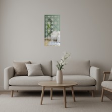 Abstrakt ve Çiçek Desenli Dekoratif Aynalı Tablo - AKMONL4727-6404