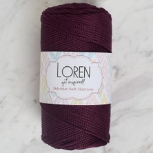 Loren Polyester Soft Macrame Patlıcan Moru El Örgü İpi - LM038 - 34443