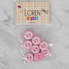 Demir Grup cc Loren Crafts Pembe 8 Li Ayak Izi Düğme - 436