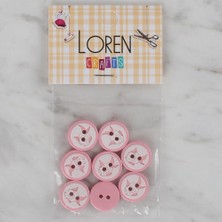 Loren Crafts Pembe 8 Li Balık Düğme - 570