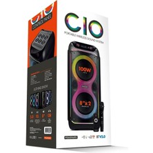 Cio 100W Hoparlör Gitar Saz Girişli Karaoke Parti Ses Sistemi 80 cm Dijital Ekran +Bass Pro
