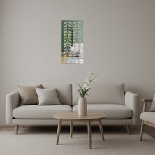 Geometrik Çiçek Motifli Duvar Aynalı Tablosu - AKMONL5731-6004