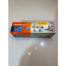 Macromax 2’si 1 Arada Yer Temizlik Sistemi + Mikrofiber Yer Temizlik Havlusu – 360° Döner Başlık, Ahşap, Cam, Mermer ve Seramik Yüzeyler Için