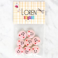 Loren Crafts 8'li Gülen Yüz Düğme - 1023