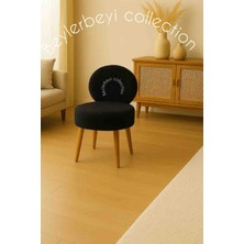 Makyaj Masası Pufu, Sırtlı Puf, Tedy  Kumaş, Dekoratif Puf ,berjer