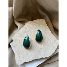 Yeşil Taşlı Çekirdek Küpe