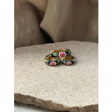 Siyah Mineli Üçlü Küpe