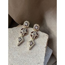 Antik Bordo Sarkıt Küpe