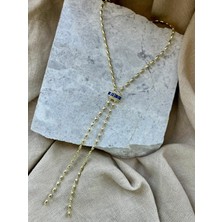 Mavi Taşlı Y Kolye