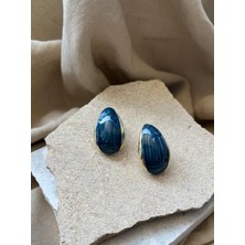 Mavi Taşlı Çekirdek Küpe