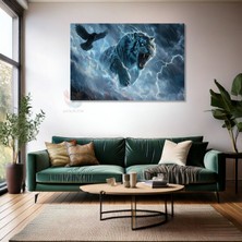 Kanvas Tablo Yüksek Kaliteli Kanvas Duvar Tablosu Kaplan ve Karga Yeni Ev Hediyesi Ev Dekorasyon