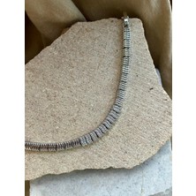 14K Gümüş Renkli Dizilimli Taşlı Bileklik