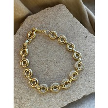 14K Taşlı Simit Bileklik
