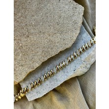 14K Örüntülü Taşlı Bileklik