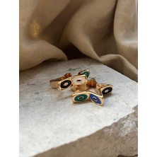 Altın Renkli Gözlü Yıldız Küpe