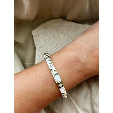 Beyaz-Yeşil Mineli Kelepçe