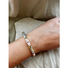 Altın-Pembe-Mor Renkli Mineli Kelepçe