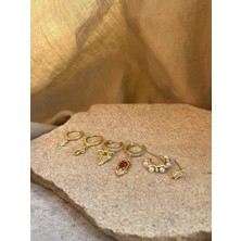 Inci Taşlı Altılı Küpe