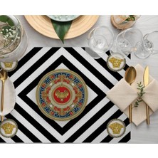 Figüratif Desen Kumaş Amerikan Servis 4'lü Set 35X50CM (Keten, Ulusl. Yıkama ve Solmama Sertifikası)