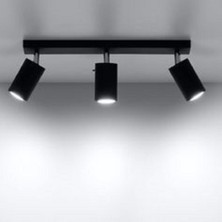 Riolight Modern5 Siyah Mutfak,salon,giyinme Odası,cafeler Için Gün Işiğı Metal 3lü Spot(Ampul Dahil)