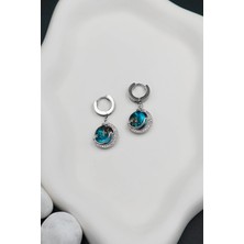 Zirkon Taşlı Gezegen Gökyüzü Model 316 L Çelik Kadın Küpe