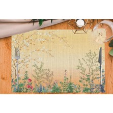 Colorful Mini Flowers Kumaş Amerikan Servis 4'lü Set (Keten, Ulusl.yıkama ve Solmama Sertifikası)