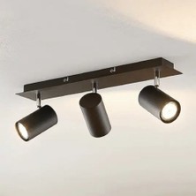 Riolight Modern4 Siyah Mutfak,salon,giyinme Odası,cafeler Için Gün Işiğı Metal 3lü Spot(Ampul Dahil)