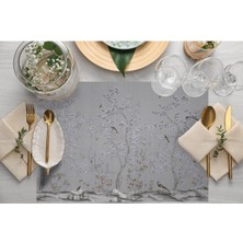 Mini Çiçek Tasarımlı Kumaş Amerikan Servis 4'lü Set (Keten, Ulusl. Yıkama ve Solmama Sertifikası)