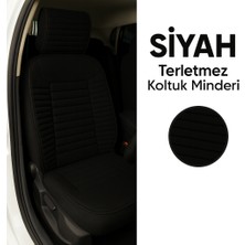 Alfa Romeo Giulietta Klipsiz 2010-2013 Uyumlu Oto Koltuk Minderi Ergonomik Bumerang 2'li Lüks Set Siyah
