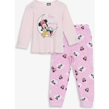 Lc Waikiki Yeni Sezon Bisiklet Yaka Minnie Mouse Baskili Kiz Cocuk Pijama Takimi - S54473Z1
