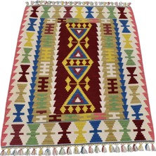 Yeni El Dokuma Geometrik Desenli Pınarbaşı Kayseri Yün Kilim 6350