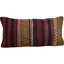 Yeni El Dokuma Dekoratif Lumbar Kilim Kırlent Yastık Kılıfı 6195
