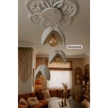 Istridye Bohem Beton Görünümlü 3lü Sarkıt Avize 20-25-30 cm (E27 Rustik Ampuller Dahildir.)