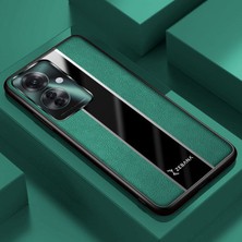 Oppo RENO11 F 5g Uyumlu Kılıf Zebana Premium Deri Kılıf Yeşil