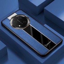 Honor Magic 7 Lite Uyumlu Kılıf Zebana Premium Deri Kılıf Mavi