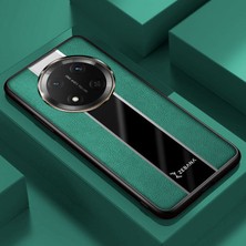 Honor Magic 7 Lite Uyumlu Kılıf Zebana Premium Deri Kılıf Yeşil