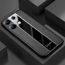 Xiaomi Redmi Note 14S Uyumlu Kılıf Zebana Premium Deri Kılıf Siyah