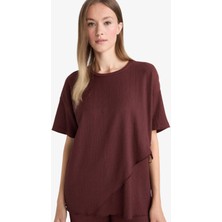 DeFacto Regular Fit Bisiklet Yaka Bürümcük Kısa Kollu Tişört F6505AX25AU