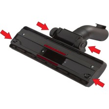 Siyah 4 Tekerli Elektrikli Süpürge Emici Başlık Güçlü ve Pratik Temizlik Aksesuarı