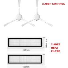 Lds Sensörlü Robot Süpürge ve Paspas Hepa Filtreli Yan Fırçalı Beyaz