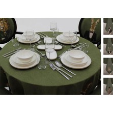 Aristocrats Yuvarlak Masa Örtüsü  (Ince Keten Uluslararası Yıkama ve Solmama Sertifikası)