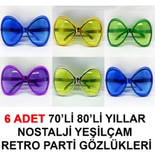 70LI 80LI Yıllar Nostalji Yeşilçam Retro Parti Gözlükleri 6 Adet