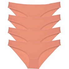4 Adet Süper Eko Set Likralı Kadın Slip Külot Pudra