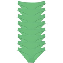 8 Adet Süper Eko Set Likralı Kadın Slip Külot Yeşil