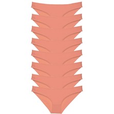 8 Adet Süper Eko Set Likralı Kadın Slip Külot Pudra