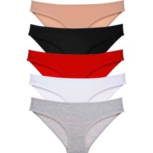 5 Adet Süper Eko Set Likralı Kadın Slip Külot Çok Renkli